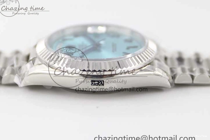 MiroTime 0219 Comfortable Day Date 40mm SS 904L Steel TWF 1:1 Best Edition Ice Blue Arabic Dial on SS Bracelet A 2357